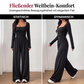 👗 50 % RABATT | Ein Teil, kompletter Look – Damen Jumpsuit mit Karreeausschnitt & weitem Bein