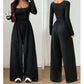 👗 50 % RABATT | Ein Teil, kompletter Look – Damen Jumpsuit mit Karreeausschnitt & weitem Bein