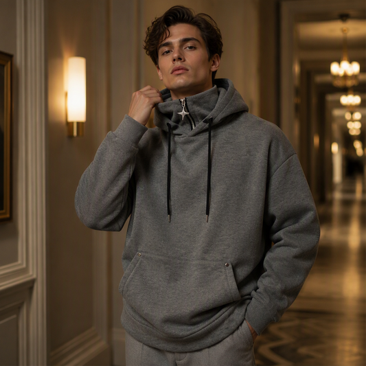🍂 50 % RABATT | Mehr Schutz an kühlen Tagen – Herren Hoodie mit hohem Kragen & lockerer Passform