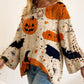 📢📢50%Rabatt!!!🎉✨Damen-Halloween-Strickpullover im lockeren Schnitt mit Fledermausärmel