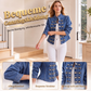 📢📢50%Rabatt!!!🎉✨Damen-Jeansjacke im Vintage-Stil mit symmetrischen Knöpfen