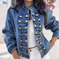 📢📢50%Rabatt!!!🎉✨Damen-Jeansjacke im Vintage-Stil mit symmetrischen Knöpfen