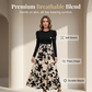 📢📢50%Rabatt!!!🎉✨Damen Maxikleid im A-Linien-Schnitt mit Blumenmuster und langen Ärmeln
