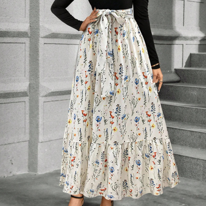 📢📢50%Rabatt!!!🎉✨Damen Maxikleid im A-Linien-Schnitt mit Blumenmuster und langen Ärmeln