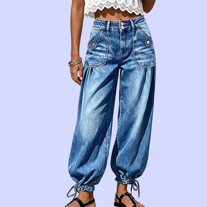📢📢50% Rabatt!!! 🎉✨ High-Waist-Barrel-Jeans mit Stretch-Anteil für Damen