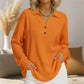 📢📢50%Rabatt!!!🎉⭐ Top-bewertet – V-Ausschnitt-Bluse mit Waffeltextur