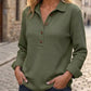 📢📢50%Rabatt!!!🎉✨Langarm-Henley-Shirt aus Waffelstrick für Damen