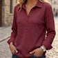 📢📢50%Rabatt!!!🎉✨Langarm-Henley-Shirt aus Waffelstrick für Damen