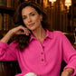 📢📢50%Rabatt!!!🎉✨Langarm-Henley-Shirt aus Waffelstrick für Damen