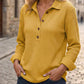 📢📢50%Rabatt!!!🎉✨Langarm-Henley-Shirt aus Waffelstrick für Damen