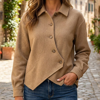 📢🎉50%Rabatt!!!🛍️✨Damen-Jacke mit unregelmäßigem schrägem Knopfverschluss