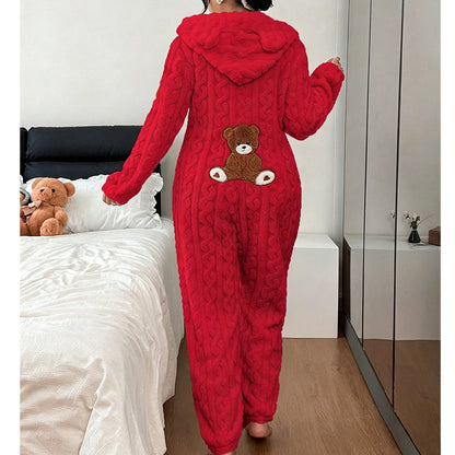 🐻 50% Rabatt | Kuschelige Wärme & süßer Komfort – Bären-Kapuzen-Overall