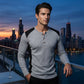 📢🎉50%Rabatt!!!🛍️✨Herren Henley-Shirt aus Waffelstrick im Color-Block-Design