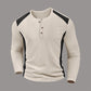 📢🎉50%Rabatt!!!🛍️✨Herren Henley-Shirt aus Waffelstrick im Color-Block-Design