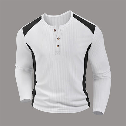 📢🎉50%Rabatt!!!🛍️✨Herren Henley-Shirt aus Waffelstrick im Color-Block-Design