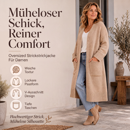 📢🎉50%Rabatt!!!🛍️✨Lange Strickjacke für Damen mit offenem Vorderteil