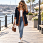 🧥🌸50%Rabatt!!!🛍️✨Damen Plüschjacke mit Revers und Patchwork-Design