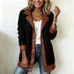 🧥🌸50%Rabatt!!!🛍️✨Damen Plüschjacke mit Revers und Patchwork-Design