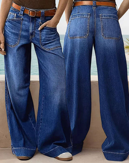 📢🎉50%Rabatt!!!🛍️✨Damen High-Waist Weite Jeans