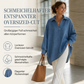 📢📢50%Rabatt!!!🎉✨Lässiges, lockeres Jeans-Pullover-Oberteil für Damen mit V-Ausschnitt, Fledermausärmeln und asymmetrischem Saum