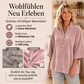 📢🎉50%Rabatt!!!🛍️✨Samt-Oberteil mit 3/4-Ärmeln und Halb-Reißverschluss für Damen
