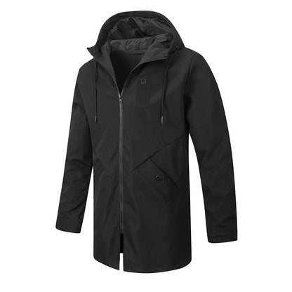 📢🎉50%Rabatt!!!🛍️✨Herren-Windbreaker-Trenchcoat mit Kapuze, mittlere Länge