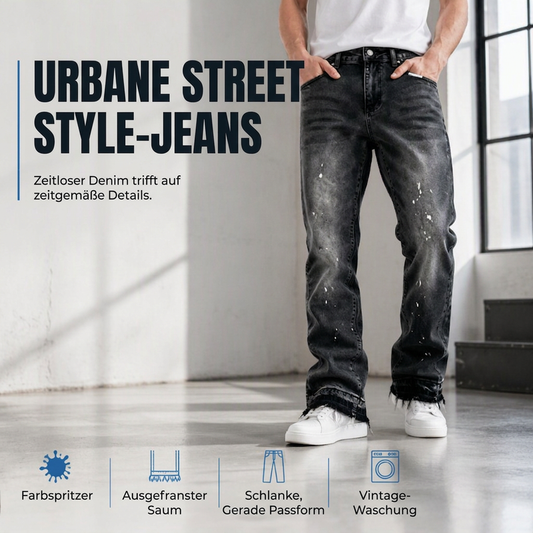 📢🎉50%Rabatt!!!🛍️✨Herren-Jeans im Urban-Streetstyle, Farbspritzer-Optik, used-look Denim