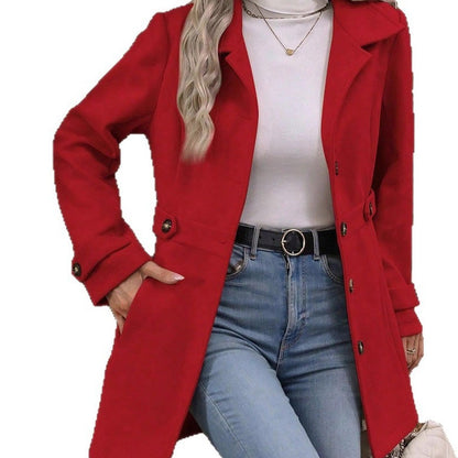 📢🎉50%Rabatt!!!🛍️✨Elegante taillierte Damen-Mantel mit Knopfleiste