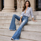 📢🎉50%Rabatt!!!🛍️✨Damen High-Waist Destroyed Flare Jeans