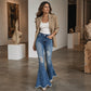 📢🎉50%Rabatt!!!🛍️✨Damen High-Waist Destroyed Flare Jeans