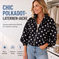 📢🎉50%Rabatt!!!🛍️✨Lässige gepunktete Jacke mit Reißverschluss für Damen