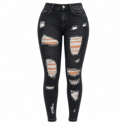 📢🎉50%Rabatt!!!🛍️✨Damen High Waist Ripped Skinny Jeans, Destroyed Dehnbare Denim-Hose
