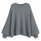 📢🎉50%Rabatt!!!🛍️✨Lässiger Strickpullover mit Rundhalsausschnitt, lockerer Passform, Fledermaus-Langärmeln und einfarbigem Design