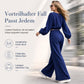 📢📢50%Rabatt!!!🎉✨Zweiteiler für Damen: Lässiges V-Ausschnitt-Crop-Top mit Laternenärmeln & Weite Hose mit hoher Taille