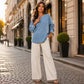 📢🎉50%Rabatt!!!🛍️✨Jeans-Pullover mit halbem Reißverschluss und langen Ärmeln für Damen