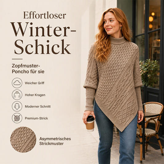 📢🎉50%Rabatt!!!🛍️✨Zopfpullover-Poncho für Damen
