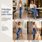 📢🎉50%Rabatt!!!🛍️✨Damen High Waist Flare Jeans, Stretch-Denim, schmal geschnittene Hose mit Zweiknopf-Bund
