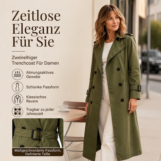 📢🎉50%Rabatt!!!🛍️✨Zweireihiger langer Trenchcoat für Damen