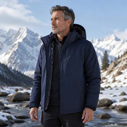📢🎉50%Rabatt!!!🛍️✨Wasserdichte Kapuzenjacke für Herren mit Plüschfutter