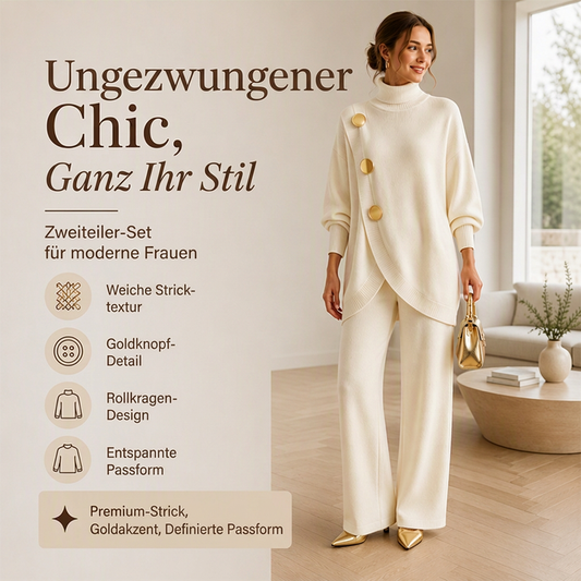 📢🎉50%Rabatt!!!🛍️✨Elegantes Rollkragenpullover- und Weite-Hosen-Set für Damen
