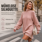 👥 Über 80.000 Käufer haben bereits zugeschlagen! Bequemes Rollkragen-Strickkleid für Damen