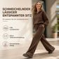 📢🎉50%Rabatt!!!🛍️✨Lässiges, weich gestricktes zweiteiliges Lounge-Set für Damen mit Kapuzen-Reißverschluss-Sweatshirt und Weithosenbein-Hose