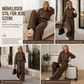 📢🎉50%Rabatt!!!🛍️✨Lässiges, weich gestricktes zweiteiliges Lounge-Set für Damen mit Kapuzen-Reißverschluss-Sweatshirt und Weithosenbein-Hose