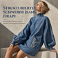 📢🎉50%Rabatt!!!🛍️✨Übergroßes Damen-Minikleid aus Denim mit Stehkragen