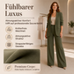 📢🎉50%Rabatt!!!🛍️✨Damen-Set aus elegantes Oberteil mit Schalkragen und weit geschnittenen Hosen