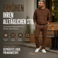 📢🎉50%Rabatt!!!🛍️✨Herren-Jacquard-Sweatshirt mit Buchstabenmuster & Jogginghose mit Kordelzug Set
