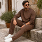 📢🎉50%Rabatt!!!🛍️✨Herren-Jacquard-Sweatshirt mit Buchstabenmuster & Jogginghose mit Kordelzug Set
