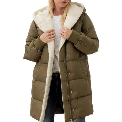 📢🎉50%Rabatt!!!🛍️✨Mittellanger wattierter Damenmantel mit Kapuze