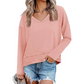 📢🎉50%Rabatt!!!🛍️✨Lockeres Langarmshirt mit V-Ausschnitt für Damen