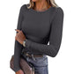 📢🎉50%Rabatt!!!🛍️✨Klassisches geripptes Strickoberteil mit Rundhalsausschnitt für Damen